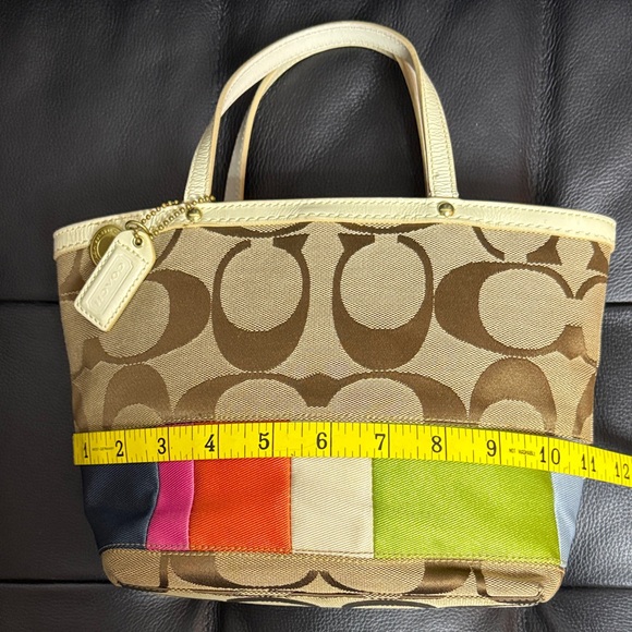 Coach Tan and Multicolor Patchwork Tote - Picture 6 of 13